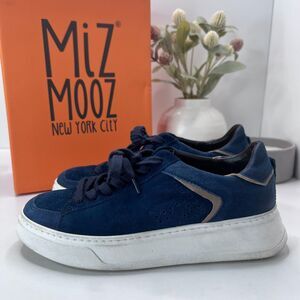 Miz Mooz Tristin Suede Sneakers Lace Up Sapphire T59103 Women's EU 37/6.5